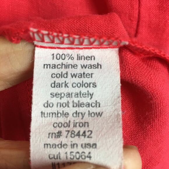 Allen Allen Pink Linen Sleeveless Shift Dress / Tunic Medium - Picture 6 of 7